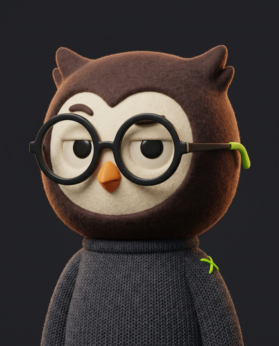 Thierry, le hibou du Back-Office Club, grosses lunettes rondes et pull anthracite.